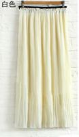   Women Dress Pleated Wave Chiffon Maxi Long Skirt Beach Dress  