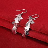 Hot 925Sterling Solid Silver Jewelry Xmas Tree Dangle Earrings For Women E673