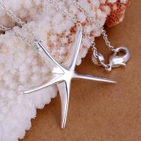 Smooth 925Sterling Silver Jewelry Big Starfish Pendant Women Necklace 18/" PY027