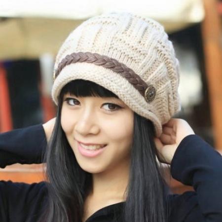 2013 Warm Hi Korean Fashion Beanies Gangnam Style Knit Ski Hat Cap Cream Color